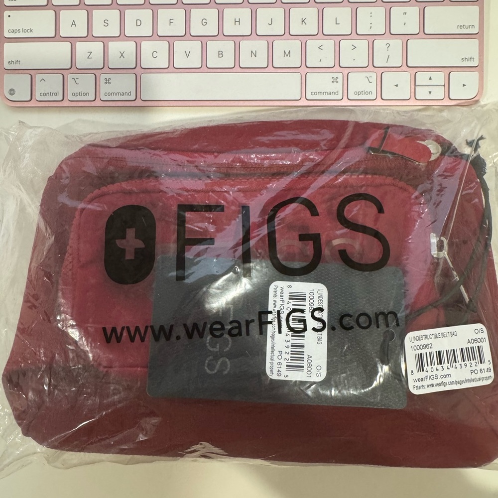 FIGS Red Indestructible Belt Bag Fanny Pack Unisex